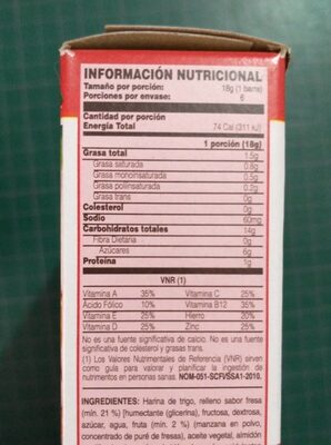 Special K Crisp Sabor Fresa - Información nutricional