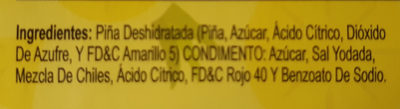 Piña deshidratada con chile - Ingredientes