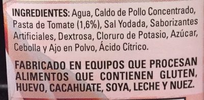 CALDO DE POLLO CON TOMATE SIN GRASA - Ingredientes