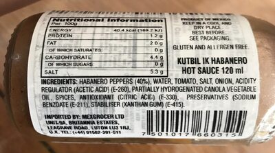 Xxxtra hot sauce - Salsa picante Kutbil-ik de chile habanero - Ingredientes