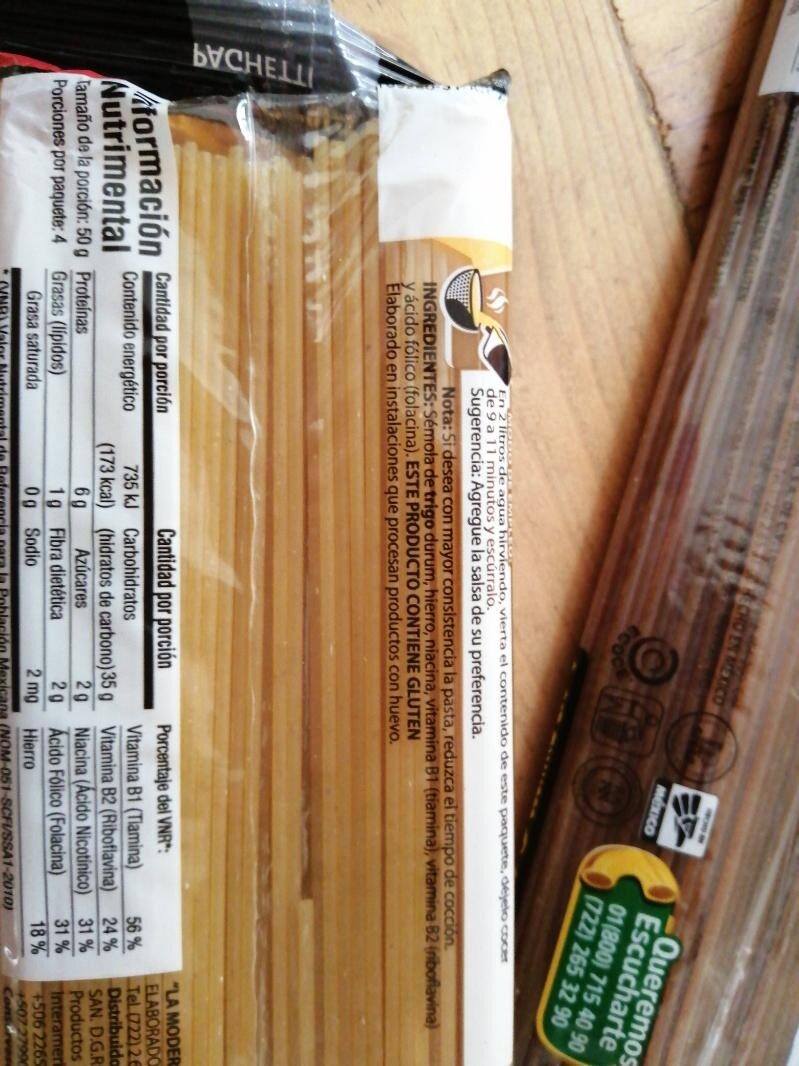 spaghetti la moderna - Ingredients - es