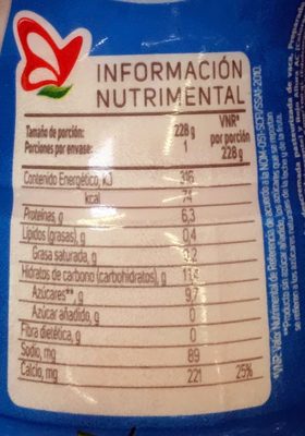 Yoghurt Light Fresa - Información nutricional