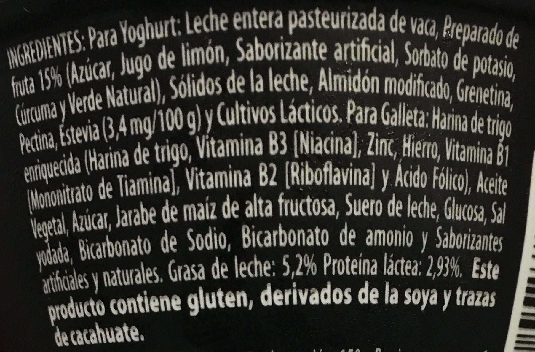 Yogur Delicias Pay de Limón Lala - Zutaten - es