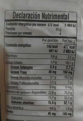 Karameladas Pop - Información nutricional