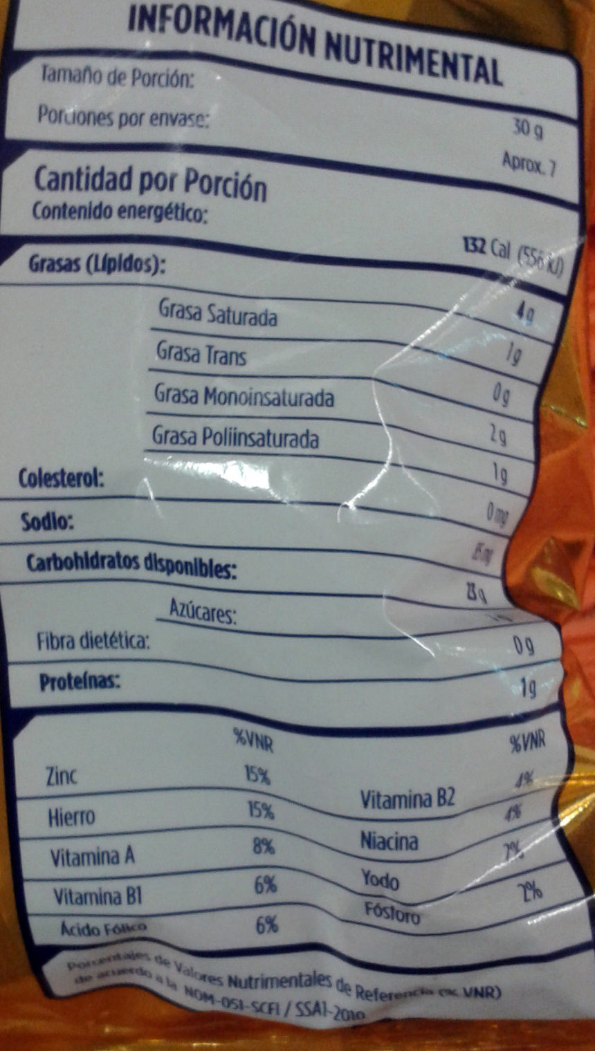 Deliciosas con Chochitos - Nutrition facts - es