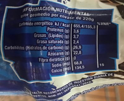 DNP CREMOSITAS - Información nutricional