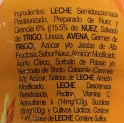 LICUADO DE NUEZ Y GRANOLA - Ingredientes