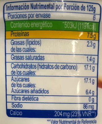 Yoplait Griego Granos Selectos - Información nutricional