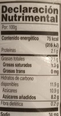 Disfruta Licuado - Nutrition facts - es