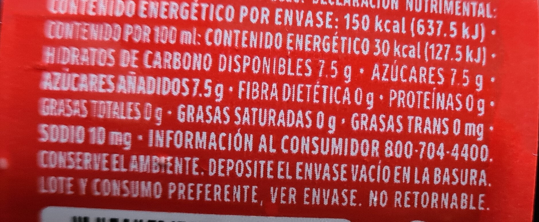 Refresco coca-cola sabor original - Informació nutricional - es