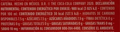 Coca cola - Información nutricional