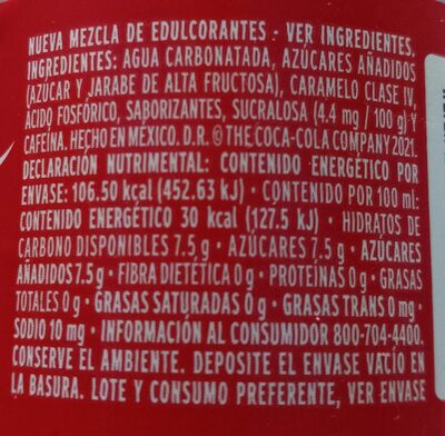 Coca-Cola - Ingredientes