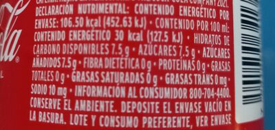 Coca-Cola - Información nutricional