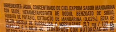 Ciel Exprim sabor Mandarina con Gajos - Ingredients - es