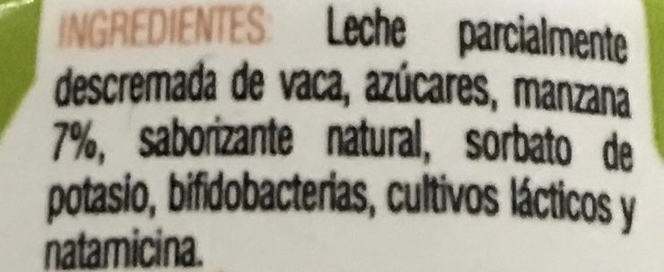 YOGURT DE MANZANA - Ingredientes