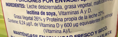 Forti leche - Ingredients - es