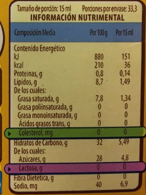 COFFEE MATE AVELLANA - Información nutricional