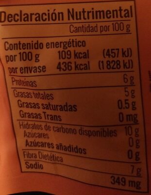 Isadora frijoles refritos (purée de haricots rouges) - Información nutricional