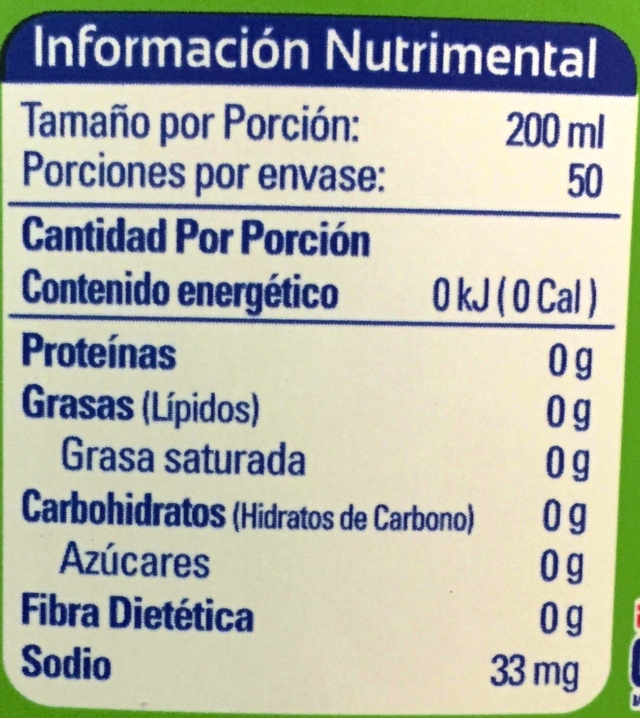 Aguafiel Limón - Nutrition facts - es