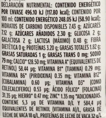Santa Clara Leche Saborizada Sabor A Helado De Chocolate - Información nutricional