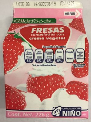 Fresas Congeladas con crema - Producto