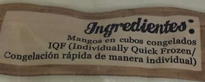 MANGO CONGELADO EN CUBOS - Ingredientes