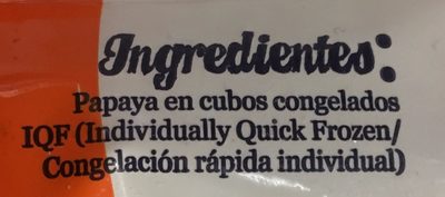 PAPAYA EN CUBOS - Ingredientes