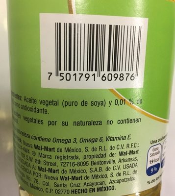 Aceite de soya Great Value - Ingredienser - es