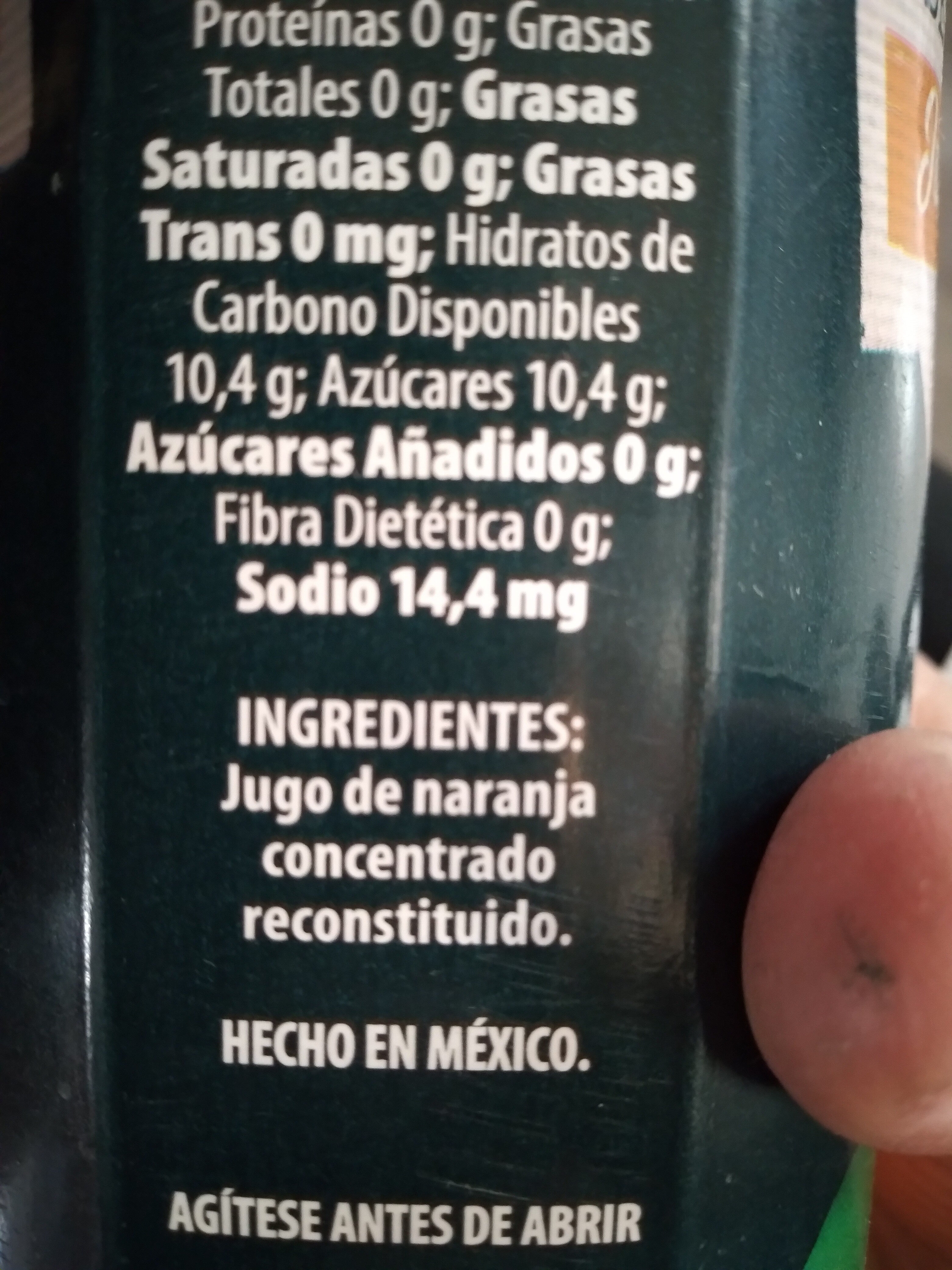 premium jugo de naranja - Ingredienser - es