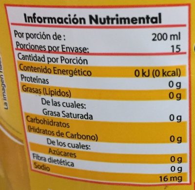 Refresco Piña - Información nutricional