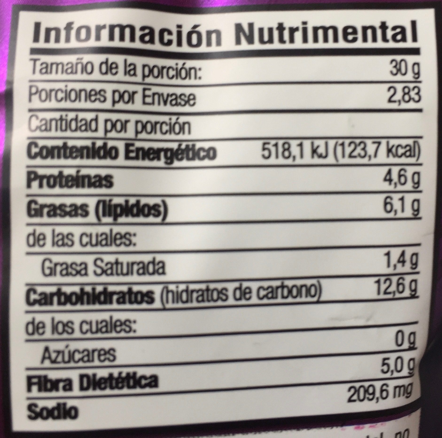 Garbanzos Enchilados - Información nutricional