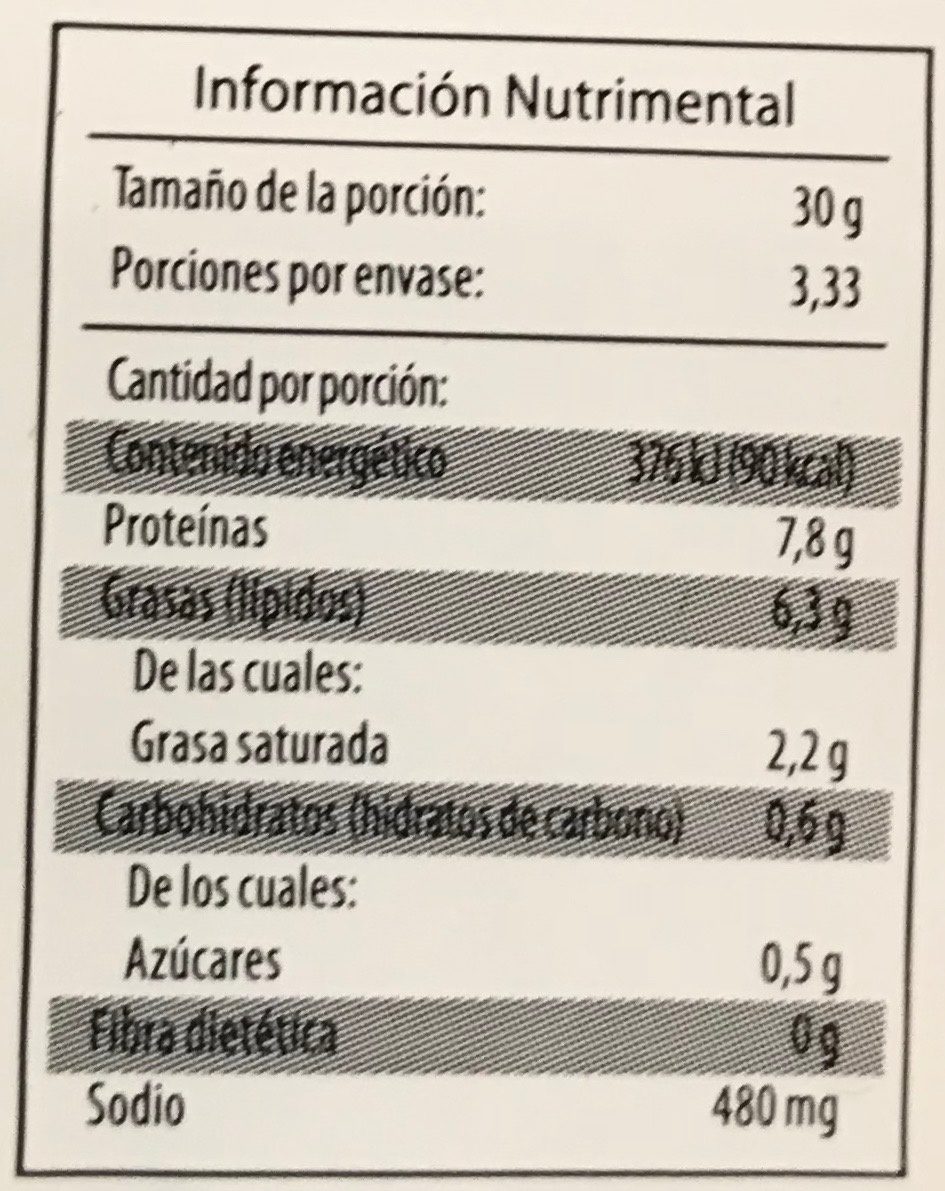 Chorizo Salamanca - Nutrition facts - es