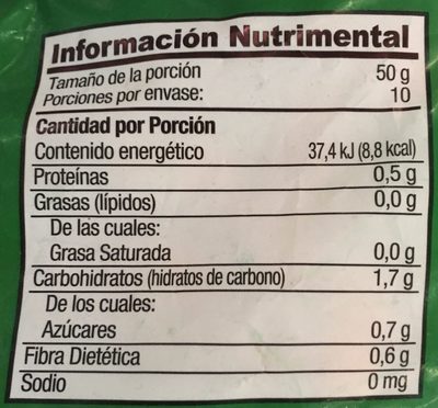 ZANAHORIA Y CHICHARO - Información nutricional