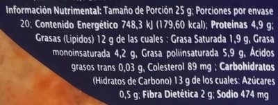 Tortilla Española Clásica con Chorizo - Información nutricional