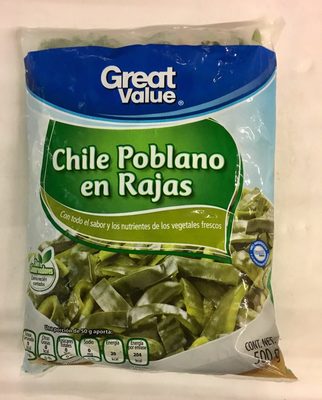 CHILE POBLANO EN RAJAS - Producto