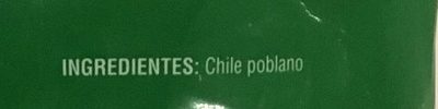 CHILE POBLANO EN RAJAS - Ingredientes