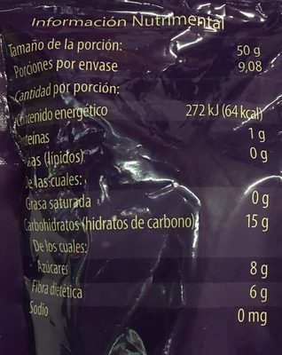 Mezcla de Moras - Información nutricional