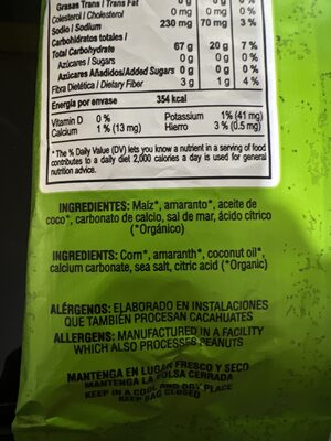 Churritos - Nutrition facts - es