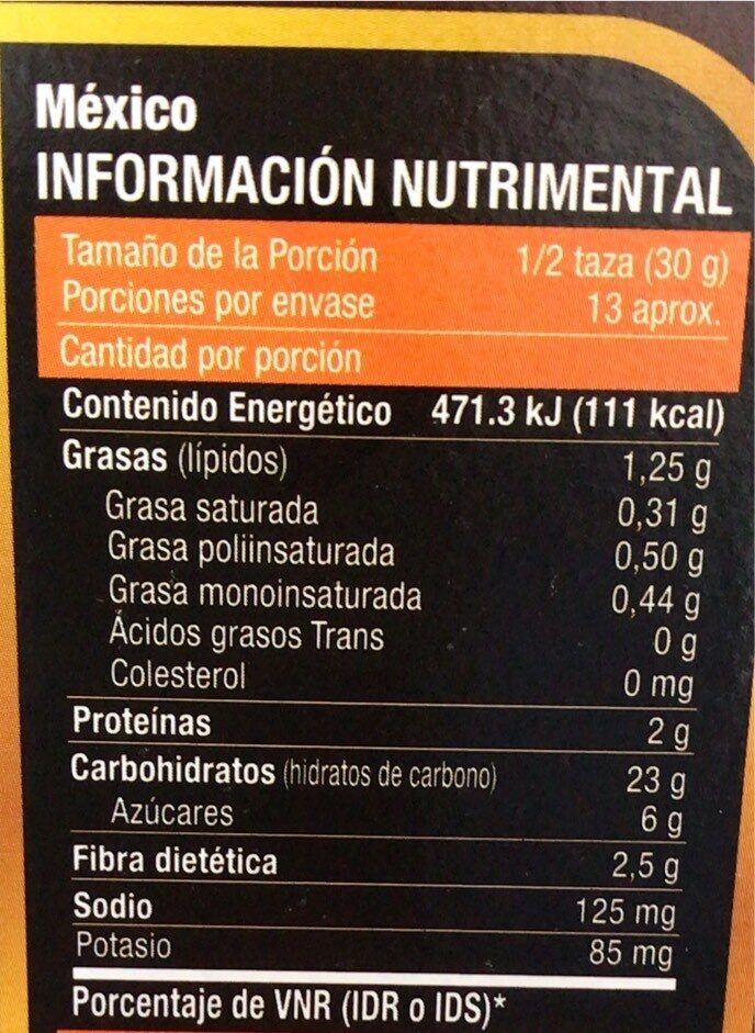 Golden Fit chocolate - Información nutricional