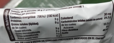 Galletas Integrales de Amaranto con Chispas de Chocolate - Información nutricional