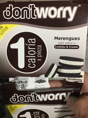 Don’t Worry Merengues Light sabor Cookies & Cream - Product