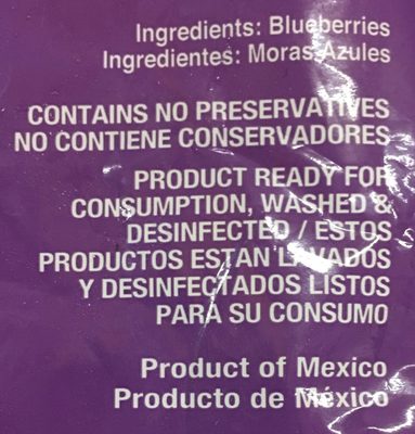 Blueberries moras azules - Ingredientes