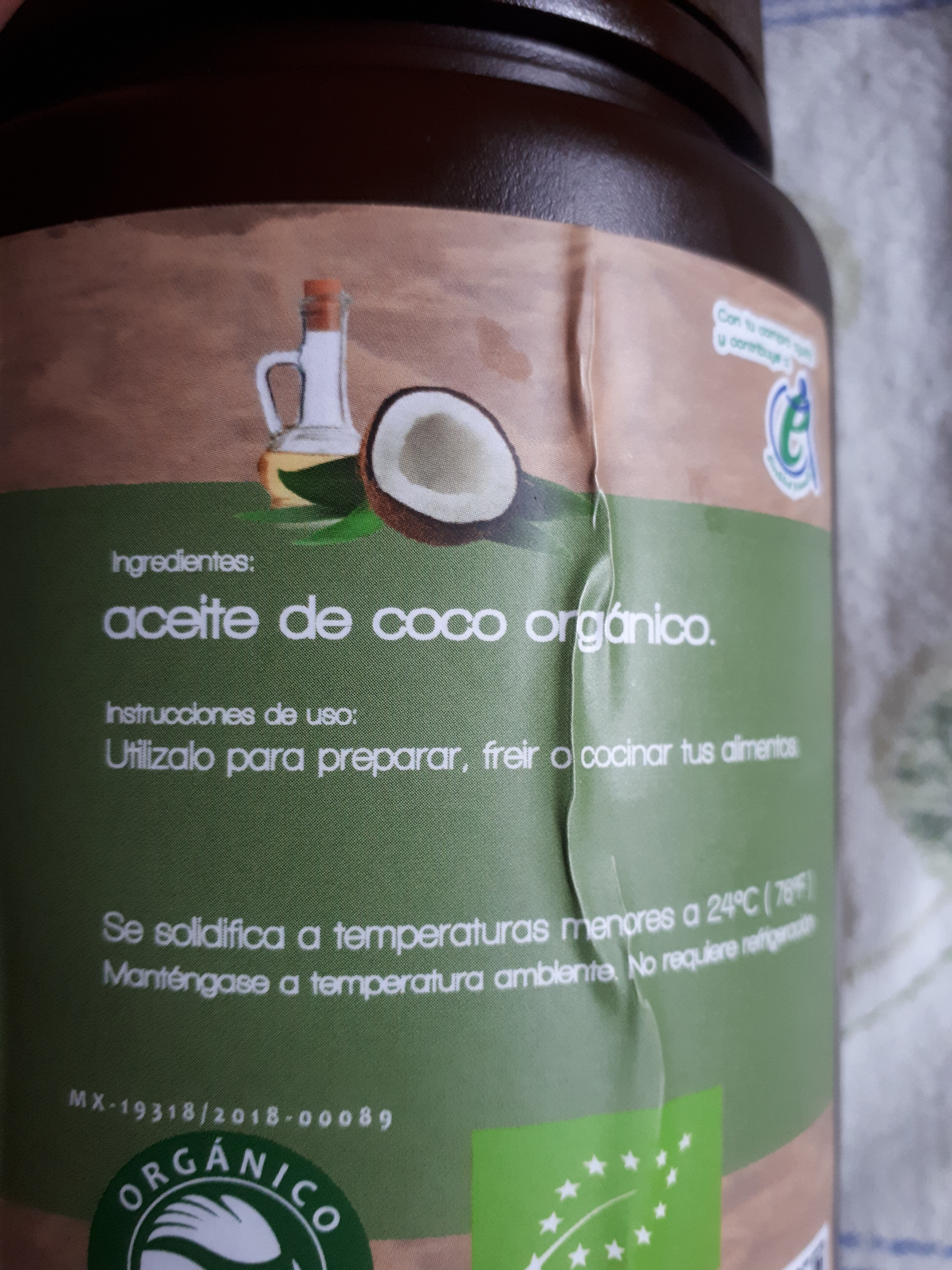 Aceite de coco orgánico - Ingredienser - es