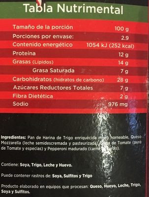 Pizza Bagel Pepperoni Little Italy - Nutrition facts - es