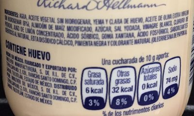 Mayonesa con aceite de oliva Hellmann´s - Ingredients - es