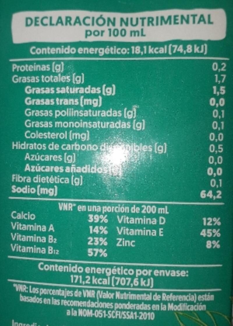 Coco sin azucar monk fruit - Información nutricional