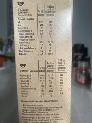 Cheerios Avena y Más Granos - Información nutricional