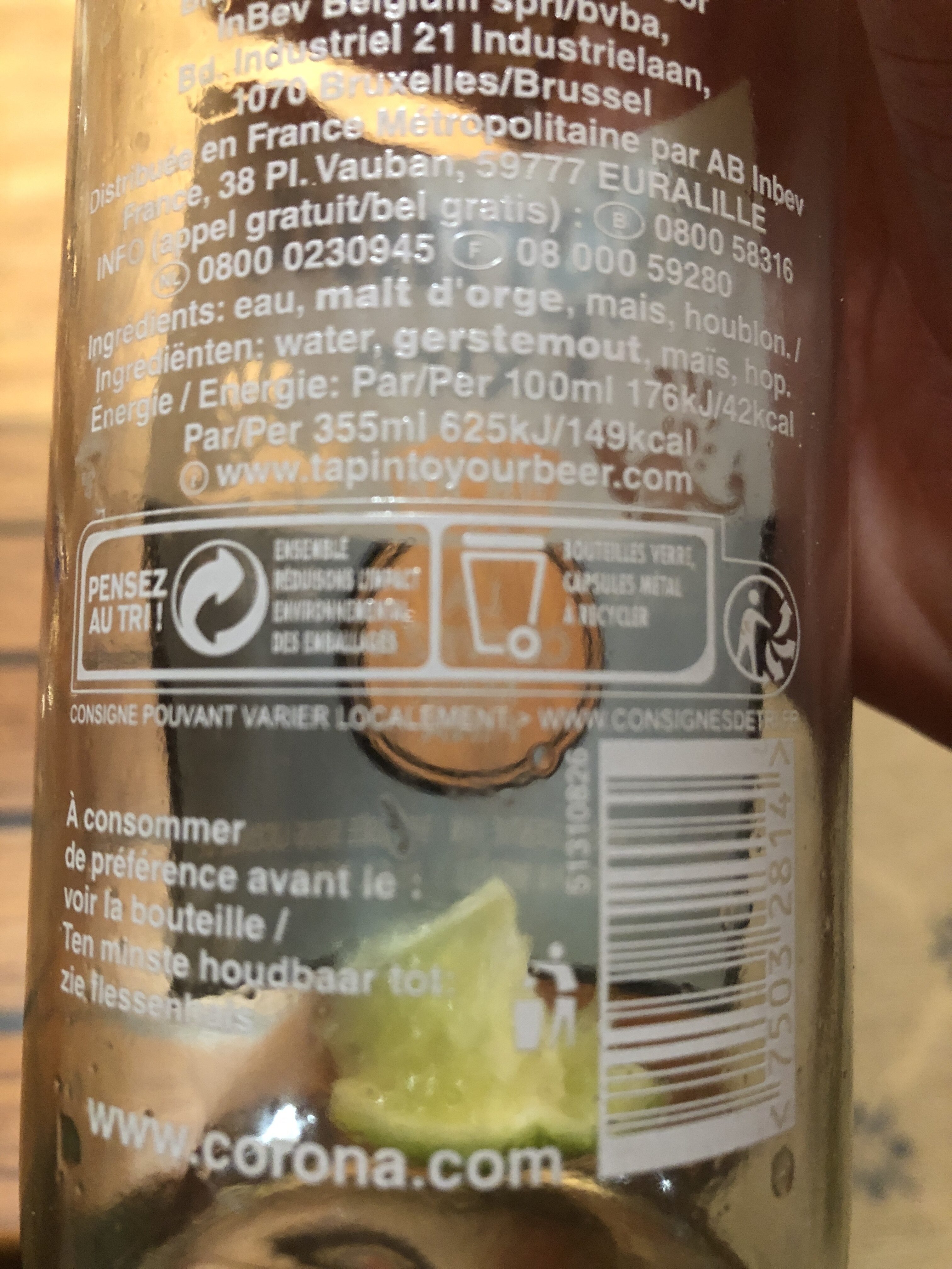 Corona - Recycling instructions and/or packaging information