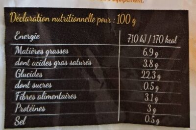 FRITES DE CH'NORD - Nutrition facts - fr