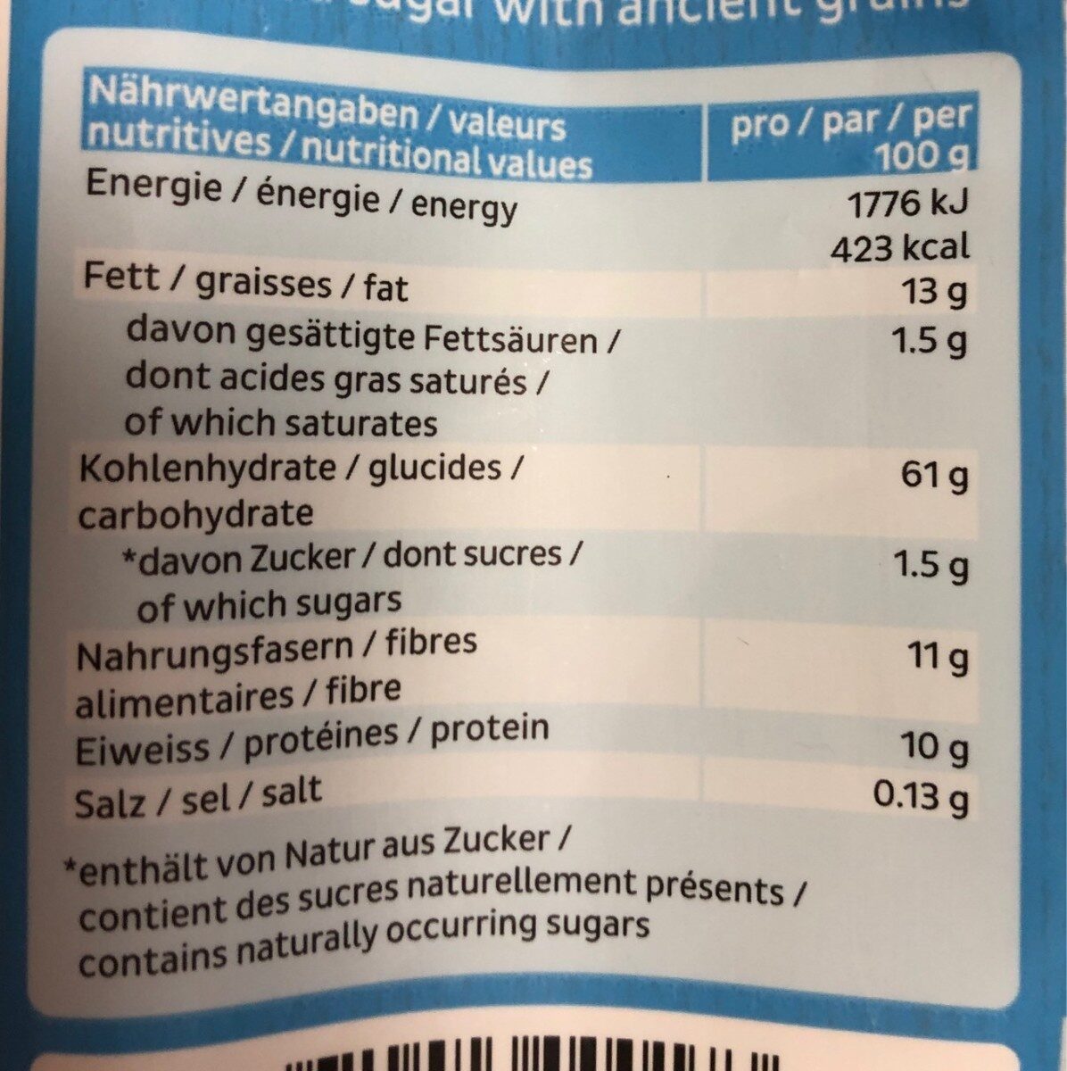 Nature Crunch - Nutrition facts - fr